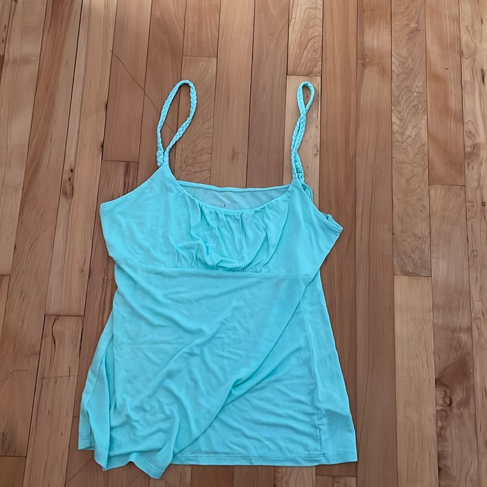 light blue tank top